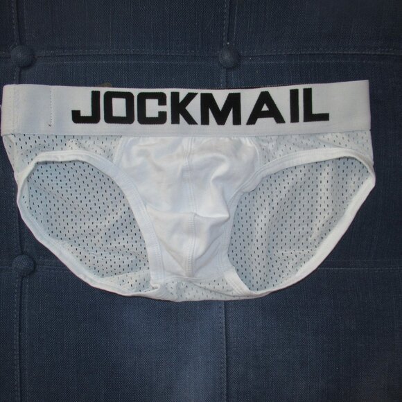 NWT Jockmail White Mesh Men's Briefs Size M - Picture 1 of 4